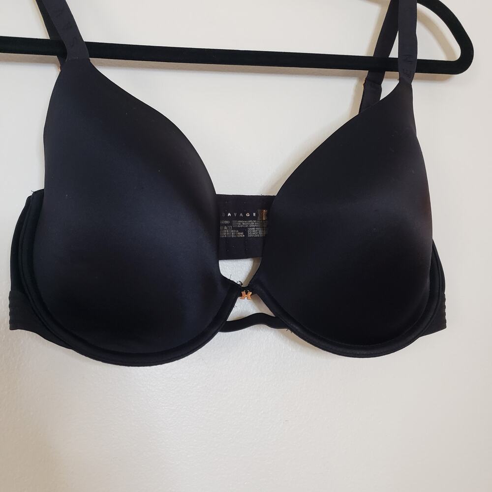 Savage Fenty X T-shirt Underwire Bra Black Size 34DDD